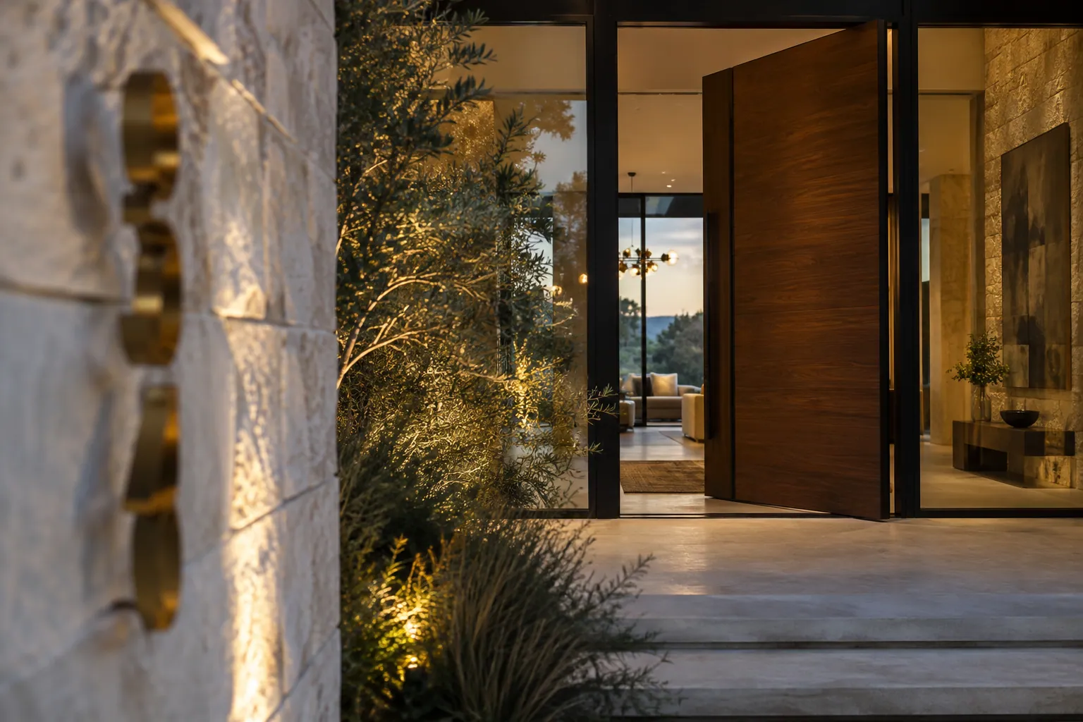 Architectural detail of a luxury Texas home